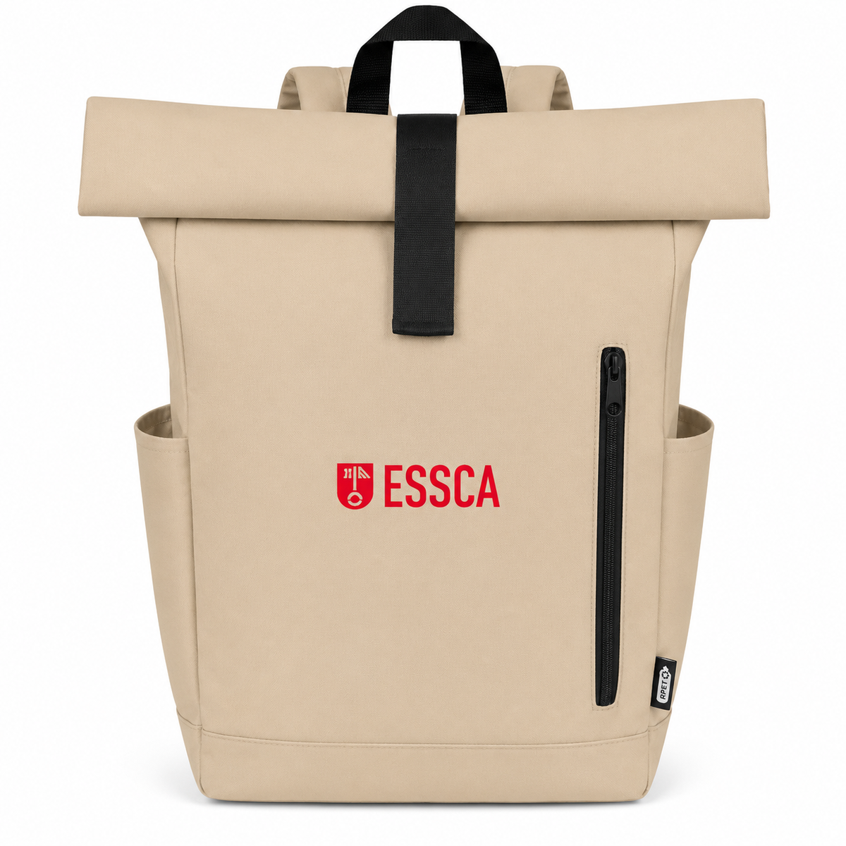 ESSCA Signature Rolltop Backpack – Beige