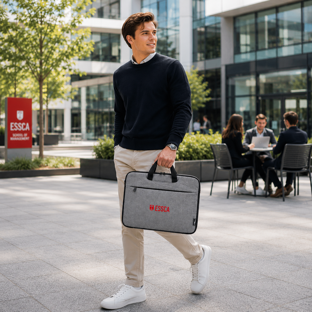 ESSCA Signature Laptop Case - Heather Grey