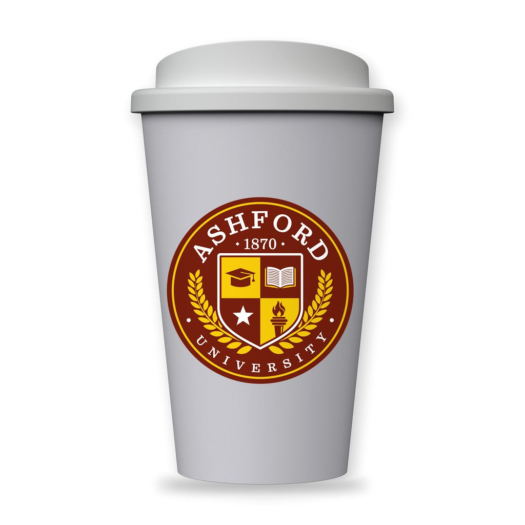 Ashford Crest Insulated Tumbler – Light grey (front)