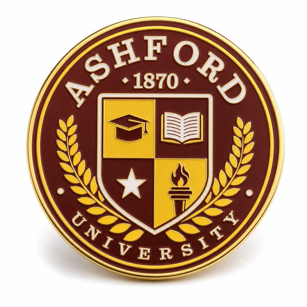 Ashford Crest Enamel Pin (front)